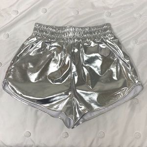 Amazon shiny silver shorts